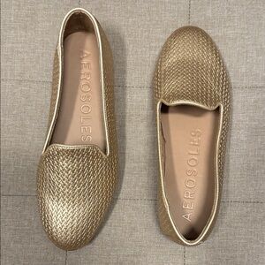 AEROSOLES Woven Metallic Gold Slip-On Loafers
NEW / Never Worn